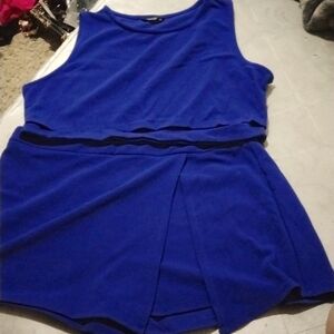 Royal Blue 3xl Shein Curve skorts set, may/may not be true to size, measured